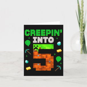 5. Geburtstag Gamer Pixel Creepin’ In 5 Video Gam Karte