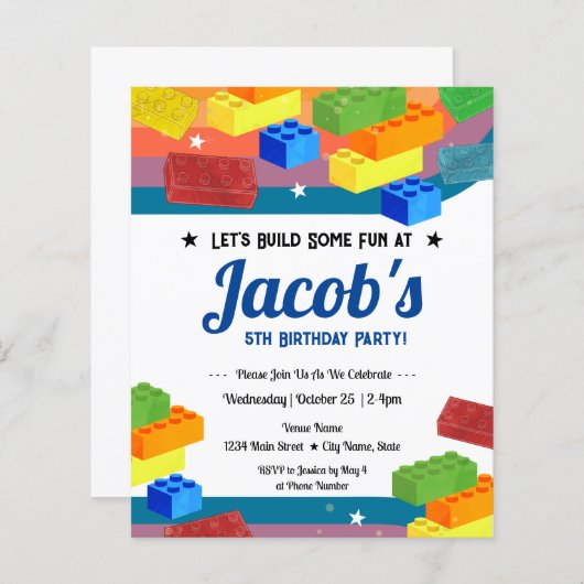 5. Geburtstag Gebäude Blocks Fun Boy (Vorne/Hinten)