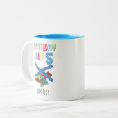5. Geburtstag Gebäude Blocks Personalisiert Geburt Zweifarbige Tasse (Vorderseite Links)