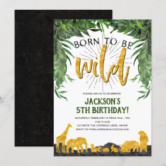 5. Geburtstag, Geboren Wildtier, Jungle Einladung