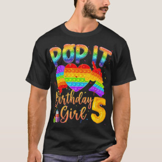 5. Geburtstag Girl Einhorn Pop Es 5 Jahre alte Fid T-Shirt