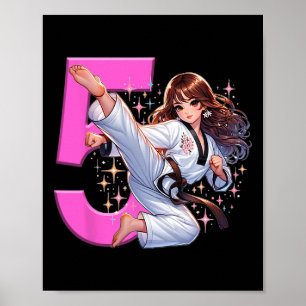 5. Geburtstag Girl Martial Arts Party Taekwondo Ka Poster