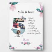 5. Geburtstag glücklich,Collage des benutzerdefini Fotoplatte (Vorderseite)