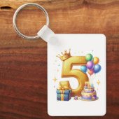 5. Geburtstag Gold Schlüsselanhänger (Vorderseite)