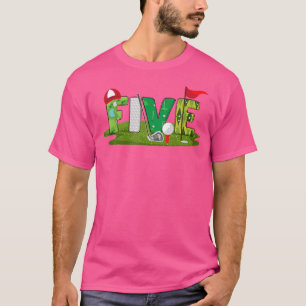 5. Geburtstag Golf Thema 5 Jahre alte Kinder Sport T-Shirt
