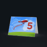 5. Geburtstag, Grandson, Red Airplane Karte<br><div class="desc">Zoomen Sie zum Geburtstag für Ihren Enkel an seinem 5. Geburtstag ein! Er wird diese besondere Karte,  die Enkel auf der Vorderseite sagt,  Liebe geben.</div>