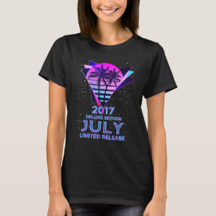 5. Geburtstag Juli 2017 Vintager 80er Palm Tree 5 T-Shirt