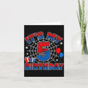 5. Geburtstag Junge 5 Jahre alte Spinnennetz-Gebur Karte