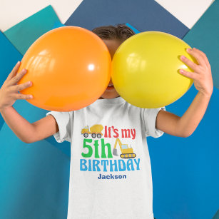 5. Geburtstag Junge Baufahrzeug Party Kinder T-Shirt
