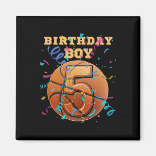5. Geburtstag Junge Fünf 5 Jahre alte Sketll Spiel Magnet