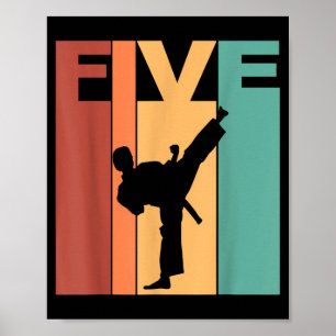 5. Geburtstag Karate Taekwondo Thema 5 Jahre alt Poster
