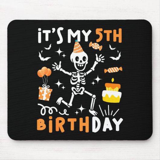 5. Geburtstag Kinder lustiges Skelett 5. Geburtsta Mousepad (Vorne)
