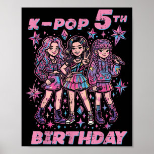 5. Geburtstag Kinder Mädchen Jungen 5 Jahre alt -  Poster
