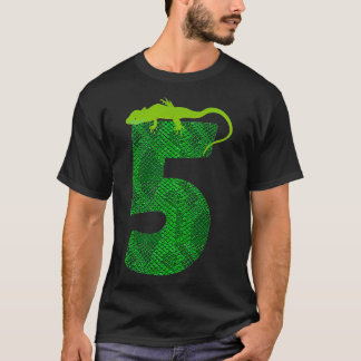 5. Geburtstag Lizard 5 Reptile Thema Party 5 Jahre T-Shirt