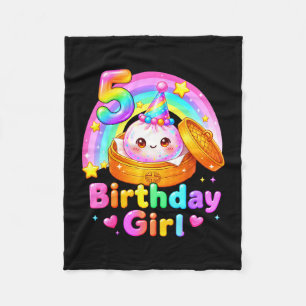5. Geburtstag Mädchen Dumpling Kawaii Pastell Anim Fleecedecke