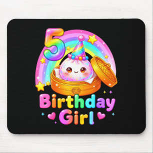 5. Geburtstag Mädchen Dumpling Kawaii Pastell Anim Mousepad