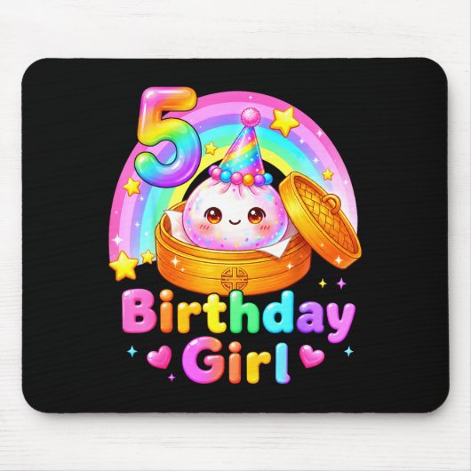 5. Geburtstag Mädchen Dumpling Kawaii Pastell Anim Mousepad (Vorne)