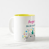 5. Geburtstag Mädchen Name Kaffeetasse Geschenk (Vorderseite Links)