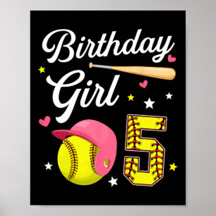 5. Geburtstag Mädchen Softll Fünfte Bday 5 Jahre F Poster