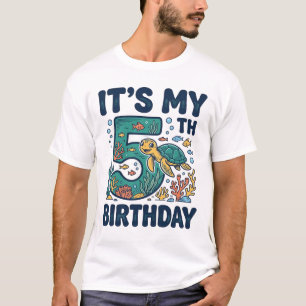 5. Geburtstag Meeresschildkröte Unterwasser-Vektor T-Shirt
