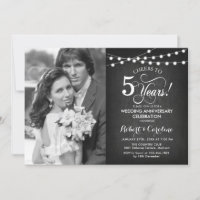 5. Geburtstag mit Foto - Chalkboard White