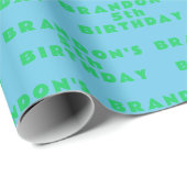 5. Geburtstag Niedlich Blue Simple Modern Junge Geschenkpapier (Rolleneckpunkt)