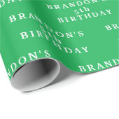 5. Geburtstag Niedlich Green Simple Modern Junge Geschenkpapier (Rolleneckpunkt)