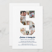 5. Geburtstag Nr. 5 Benutzerdefinierte FotoCollage Einladung (Vorne/Hinten)