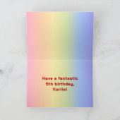 5. Geburtstag: Regenbogentext, benutzerdefinierte Karte (Innenseite)