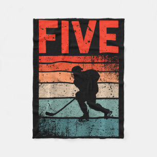 5. Geburtstag Retro-Eishockey 5 Jahre alter Junge Fleecedecke