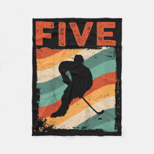 5. Geburtstag Retro Eishockey 5 Jahre Altes Junge Fleecedecke