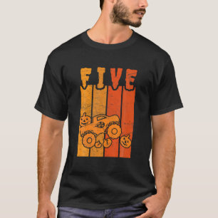 5. Geburtstag Retro Pumpkin Monster Truck Hallowee T-Shirt
