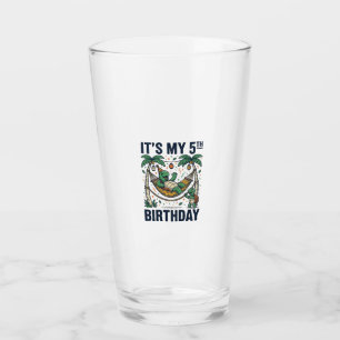 5. Geburtstag Schildkröte Hängematte Vintage Gravu Glas