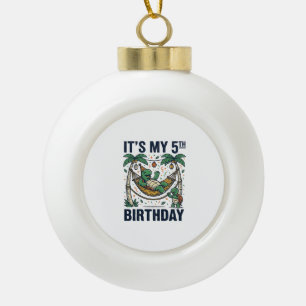 5. Geburtstag Schildkröte Hängematte Vintage Gravu Keramik Kugel-Ornament