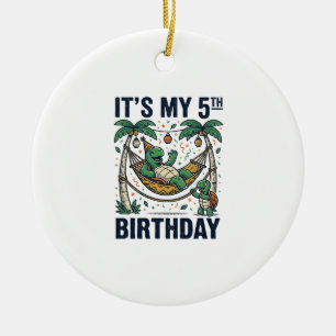 5. Geburtstag Schildkröte Hängematte Vintage Gravu Keramik Ornament