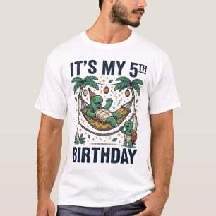 5. Geburtstag Schildkröte Hängematte Vintage Gravu T-Shirt