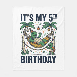 5. Geburtstag Schildkröten-Hammock Vintage-Gravur- Fleecedecke
