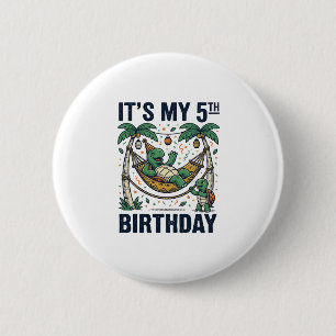 5. Geburtstag Schildkröten-Hängematte Vintage-Grav Button