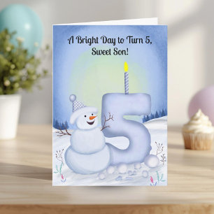 5. Geburtstag Schneemann Schnee Karte