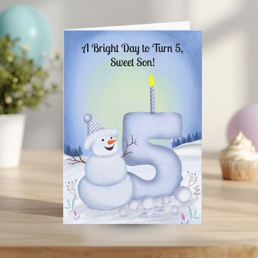 5. Geburtstag Schneemann Schnee Karte