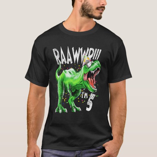 5. Geburtstag Shirt Geburtstag Junge T Rex - Kinde (Vorderseite)