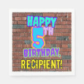 5. Geburtstag ~ Spaß, Urban Graffiti Inspirierter Serviette (Vorderseite)