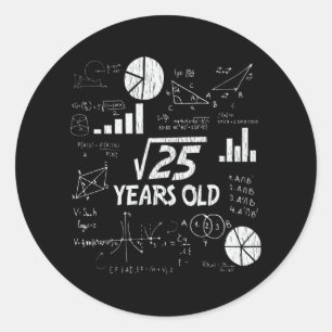 5. Geburtstag Square Root Mathe 5 Jahre Altes Tage Runder Aufkleber
