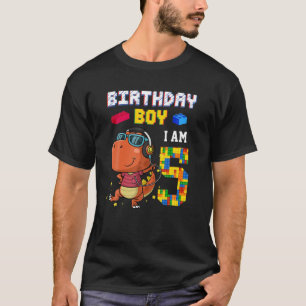 5. Geburtstag T Rex gibt 5 Jahre alten Block gebau T-Shirt