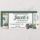 5. Geburtstag Ticket für den Traktor Einladung (Vorne/Hinten)