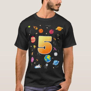 5. Geburtstag Weltraumfan 5 Jahre alt Geburtstag T-Shirt