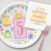 5. Geburtstag whimsical Cake Cupcake vorhanden Pappteller