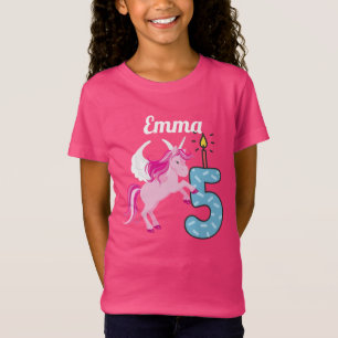5. Geburtstagpersonalisiertes Namensunicorn-Shirt T-Shirt