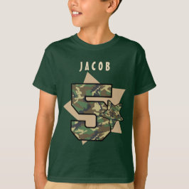 5. Geburtstags-Jungen-Camouflage-individueller T-Shirt