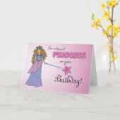 5. Geburtstags-Rosa Prinzessin mit Funkelnd-Look W Karte (Gelbe Blume)